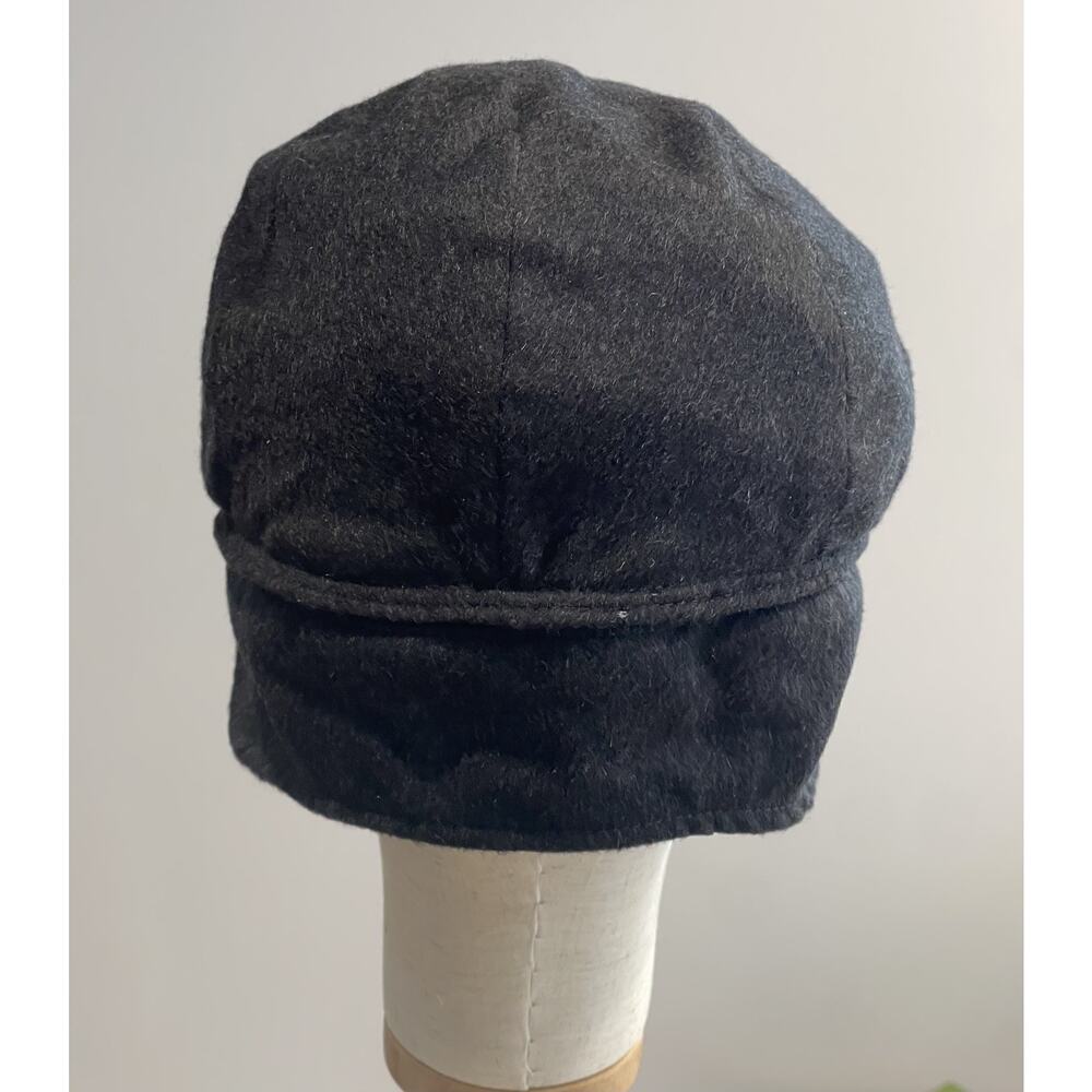 Joseph & Lyman Hat Cap Newsboy Mens XL Black Cashmere Felt Lined Ear Flap - Picture 3 of 10